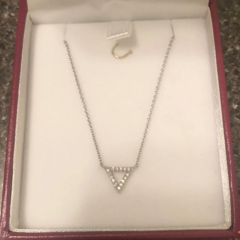Carriere Sterling Silver Triangle Diamond Pendant